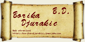 Borika Đurakić vizit kartica